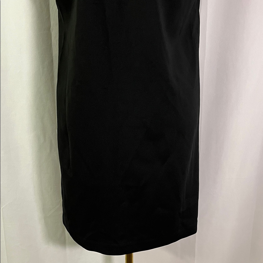 Ann Taylor Factory Black Split V-Neck Cap Sleeve Shift Dress - Picture 13 of 16